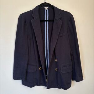 J. Crew | Navy Cotton Blazer Gold Buttons | Size Medium